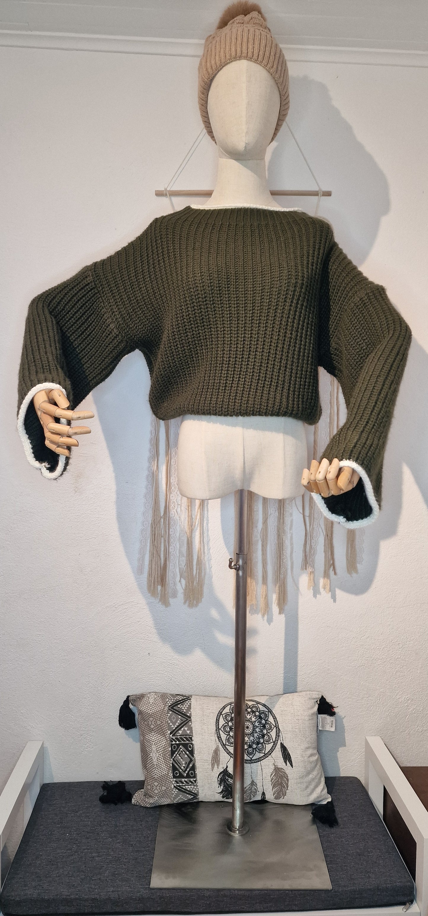 Pull maille manches larges