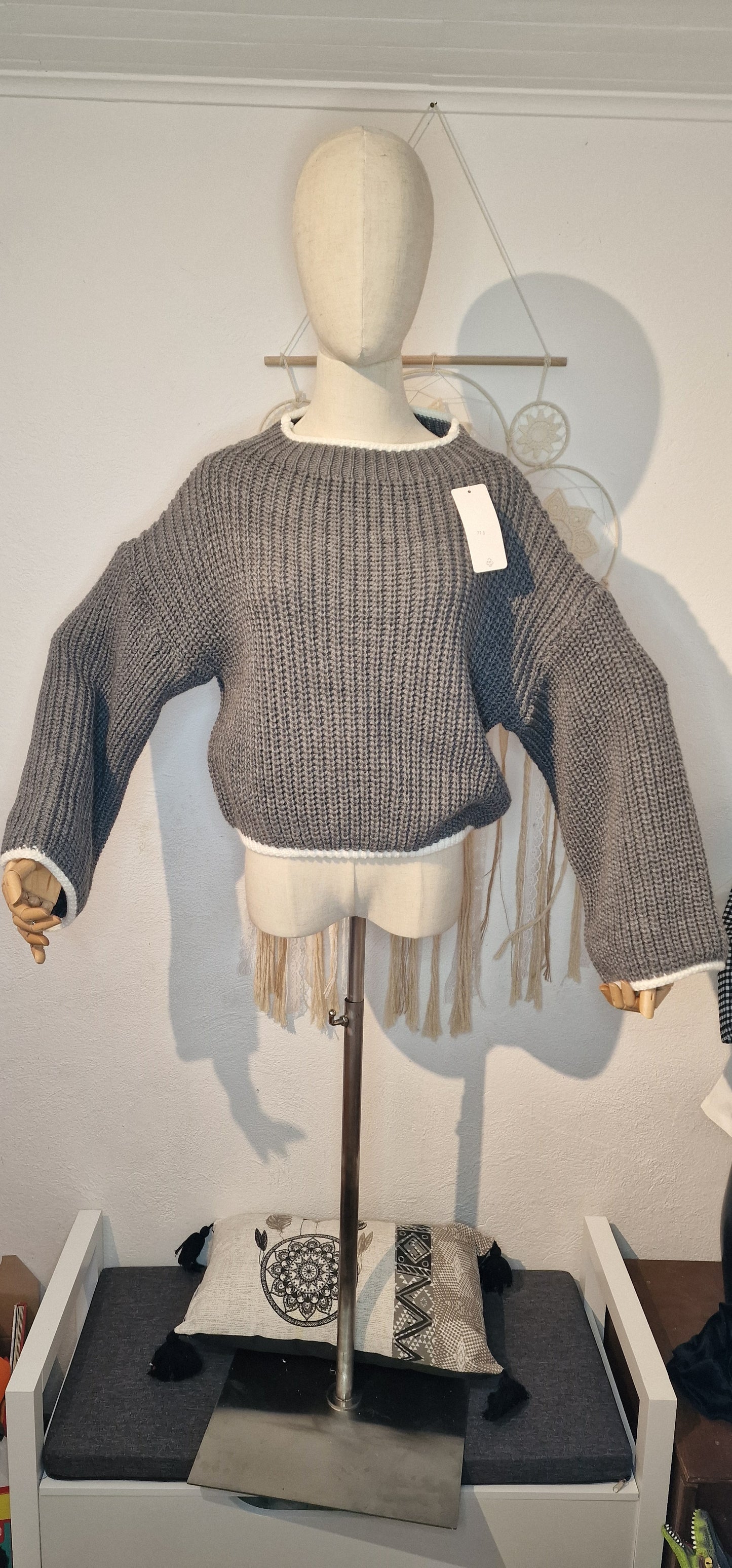 Pull maille manches larges