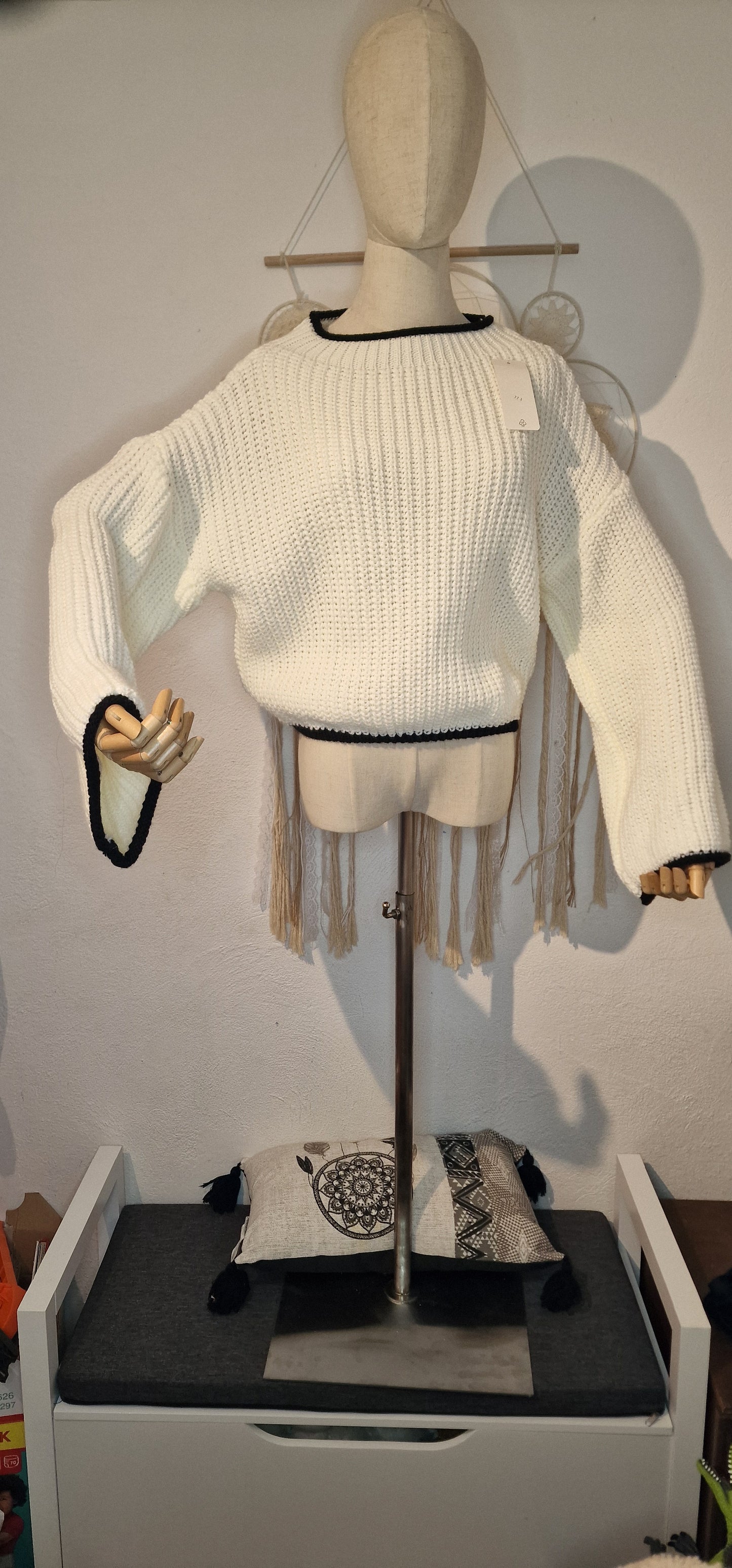 Pull maille manches larges