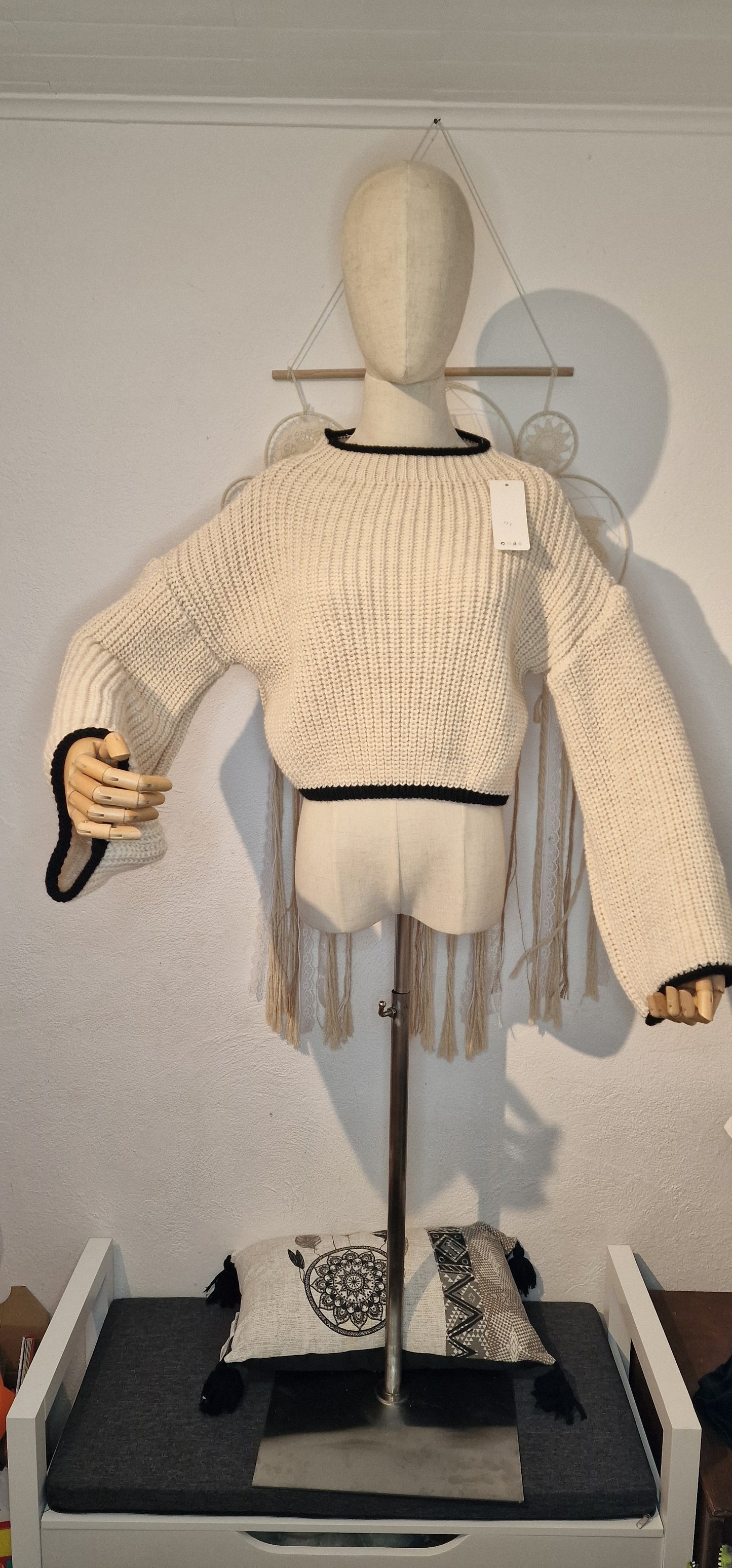 Pull maille manches larges
