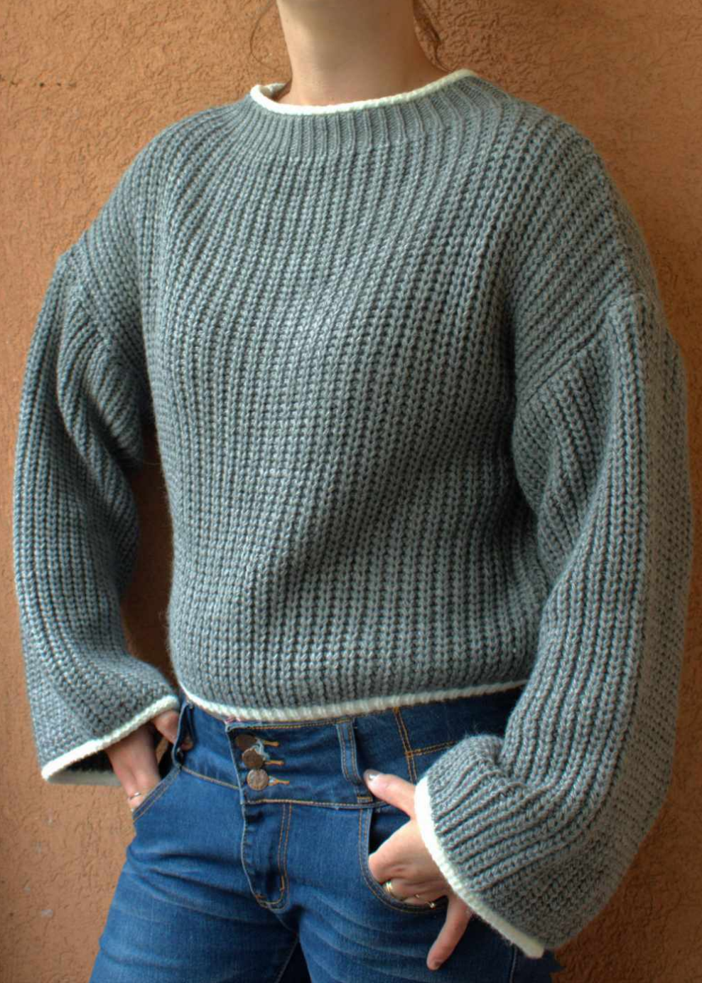 Pull maille manches larges